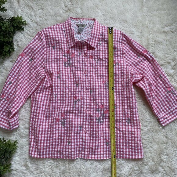 Vintage Teddi Blouse Retro 80s Farmhouse Top XL - Picture 5 of 12